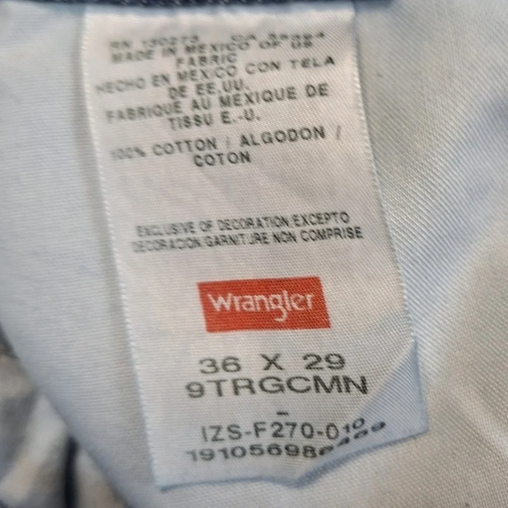 Wrangler‎ Jeans Mens 36x29 (Fits 36x29) Blue Denim Regular Fit Work Streetwear
